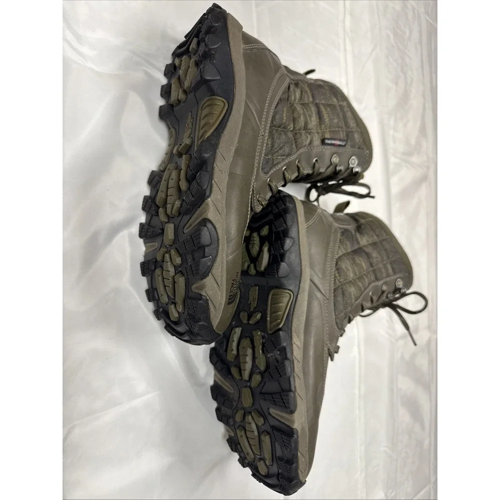 The North Face ThermoBall Eco Men's 9 Insulated‎ Winter Boots Brown/Green